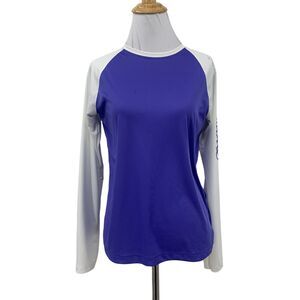 Columbia PFG Shirt Women S Small Purple Omni Shade Sun Protection Fishing Raglan